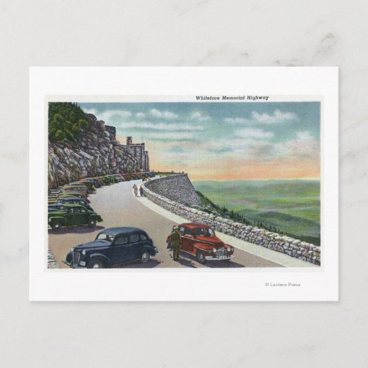 Carte Postale Vue des vieilles voitures sur Whiteface Memorial H (Devant)