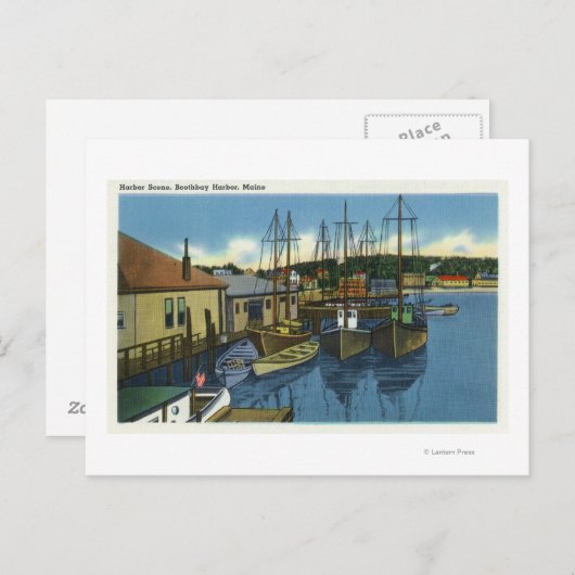 Carte Postale Vue des voiliers accostés dans le port (Devant / Derrière)