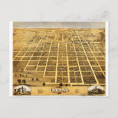 Carte Postale Vue d'Oiseaux d'Urbana, Illinois (1869) (Devant)