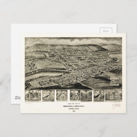 Carte Postale Vue d'Orbisonia & Rock Hill, Pennsylvanie (1906) (Devant / Derrière)