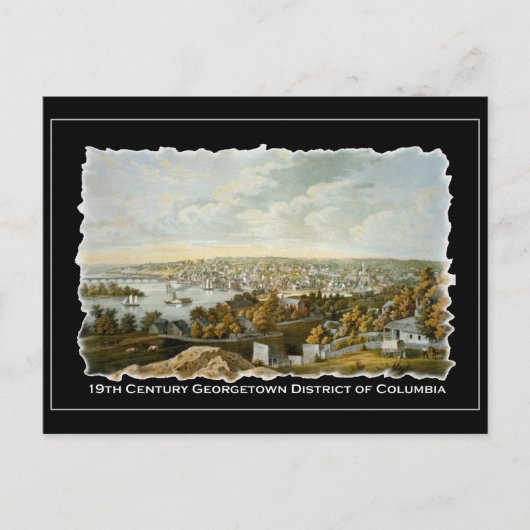 Carte Postale Vue du 19e siècle de Georgetown, Washington DC (Devant)