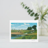 Carte Postale Vue du ballon de tir du golfeur (Debout devant)