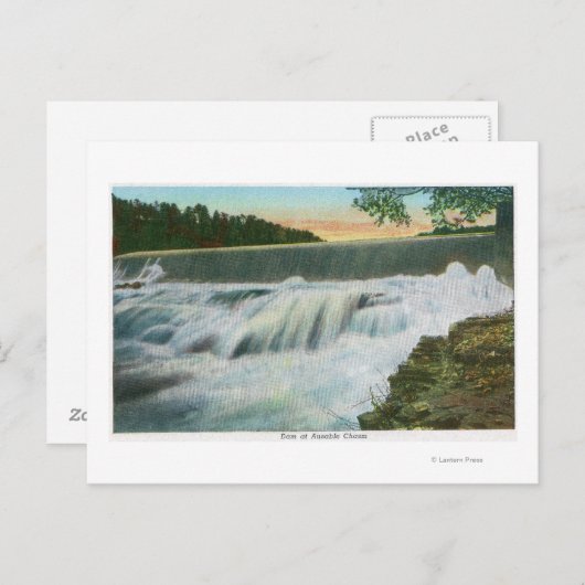 Carte Postale Vue du barrage d'Ausable Chasm (Devant / Derrière)