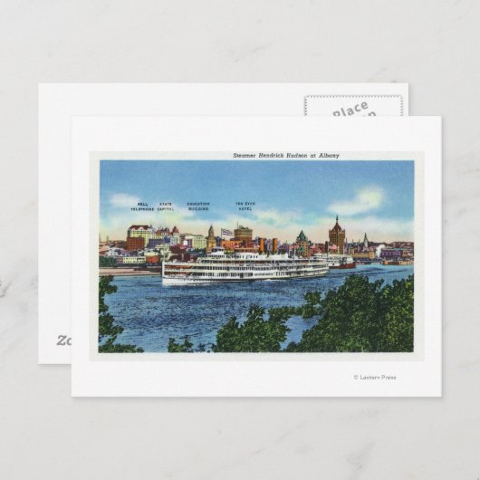 Carte Postale Vue du bateau à vapeur Hendrick Hudson (Devant / Derrière)