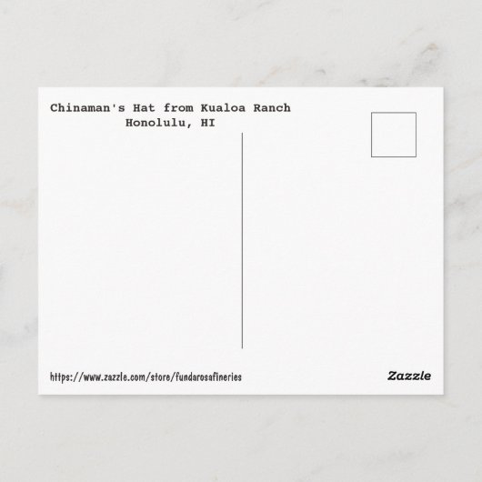 Carte Postale Vue du Casquette chinois (Dos)