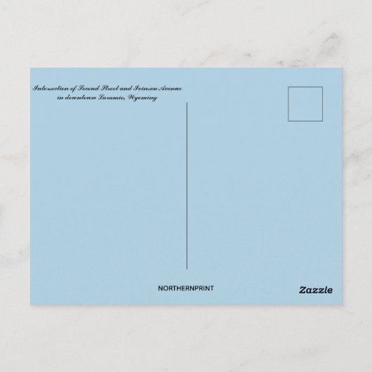 Carte Postale Vue du centre-ville de Laramie Wyoming (Dos)