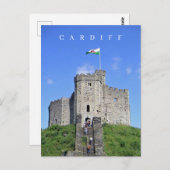 Carte postale vue du château Cardiff (Devant / Derrière)