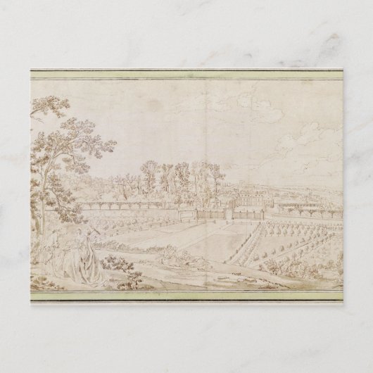 Carte Postale Vue du château de Celle-Saint-Cloud, vers 1750 (Devant)