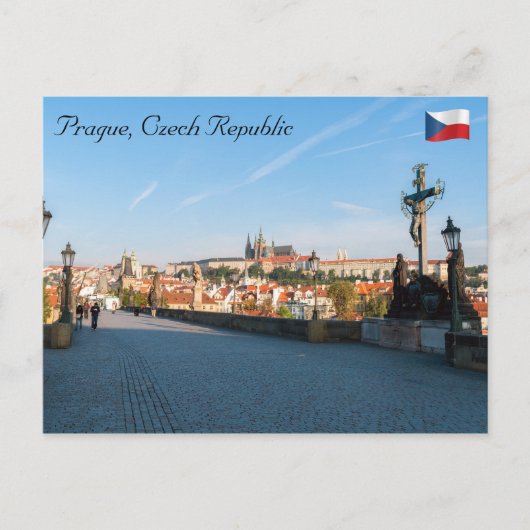 Carte Postale Vue du Château depuis le pont Charles à Prague (Devant)