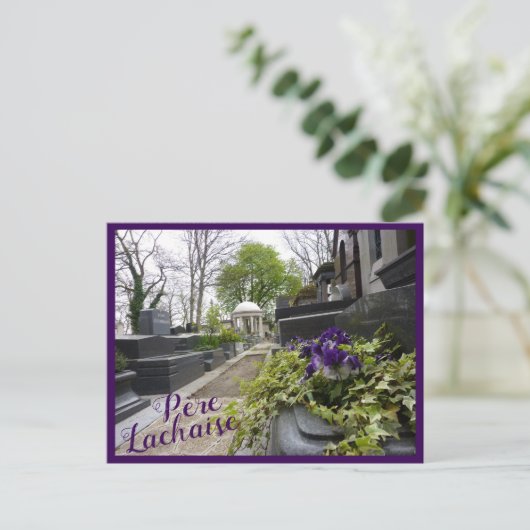 Carte Postale Vue du cimetière avec texte (Debout devant)