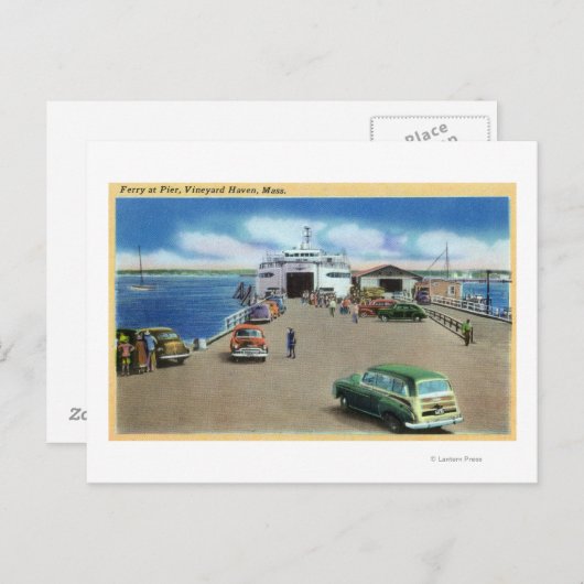 Carte Postale Vue du Ferry au quai (Devant / Derrière)