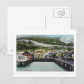 Carte Postale Vue du front de mer et de la villeDouglass, AK (Devant / Derrière)