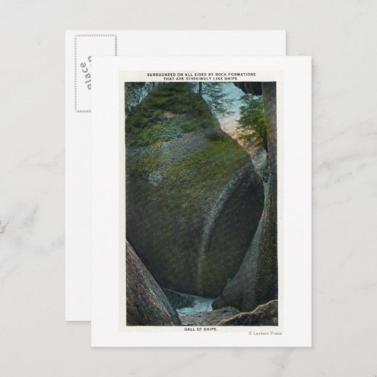 Carte Postale Vue du Hall des navires, Formations rocheuses (Devant / Derrière)