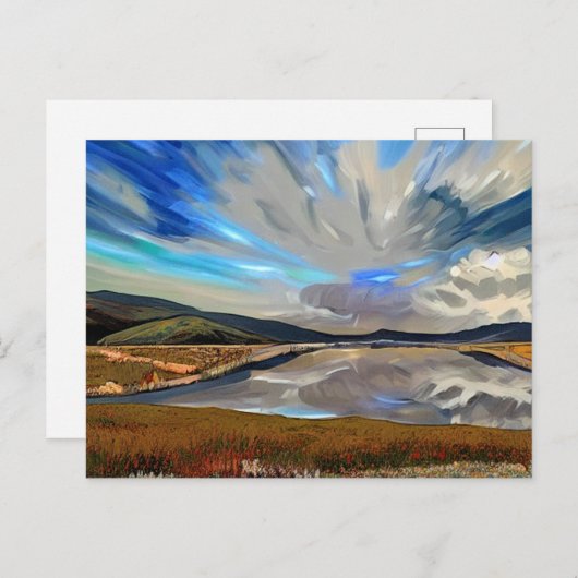 CARTE POSTALE VUE DU LAC (Devant / Derrière)