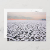 Carte Postale Vue du lac Michigan par Rogers Park en hiver (Devant / Derrière)