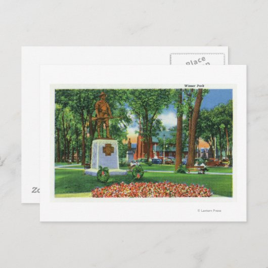 Carte Postale Vue du monument au parc Wisner (Devant / Derrière)