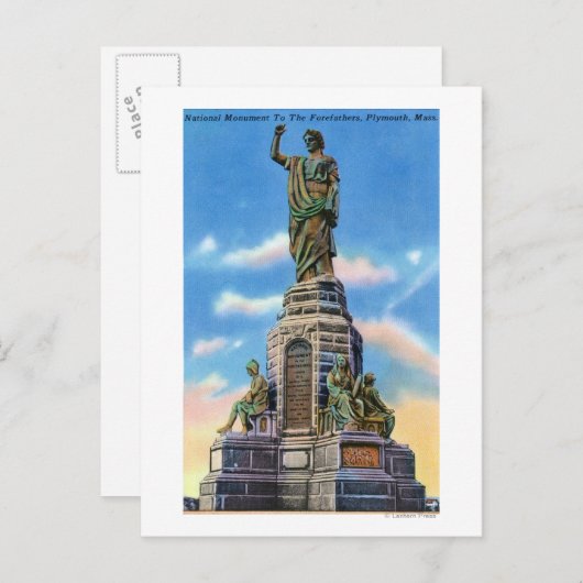 Carte Postale Vue du monument de Nat'l aux ancêtres américains (Devant / Derrière)