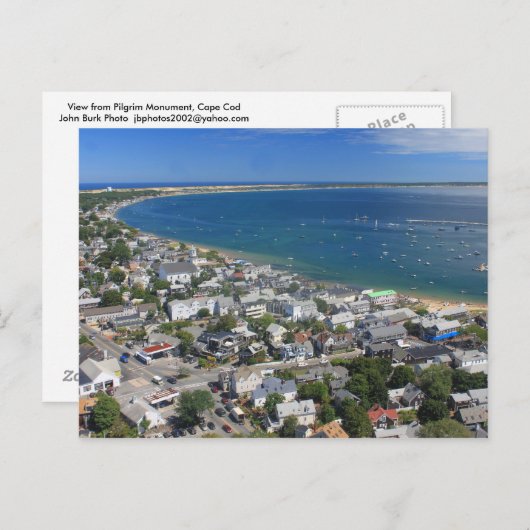 Carte Postale Vue du monument de pèlerin Cape Cod (Devant / Derrière)
