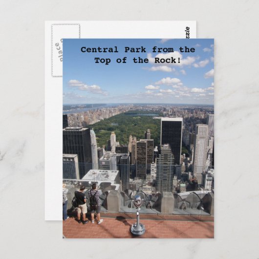 Carte Postale Vue du parc central (Devant / Derrière)