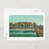 Carte Postale Vue du pavillon de baignade et jetée électrique (Devant / Derrière)