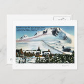 Carte Postale Vue du pavillon Timberline, mont Hood en hiver (Devant / Derrière)