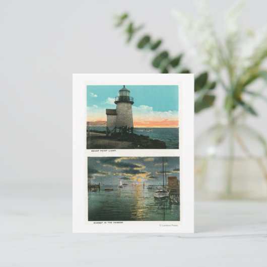 Carte Postale Vue du phare de Brant Point (Debout devant)
