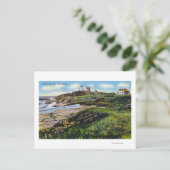 Carte Postale Vue du phare de Nubble depuis York Beach (Debout devant)
