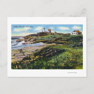 Carte Postale Vue du phare de Nubble depuis York Beach
