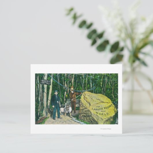 Carte Postale Vue du plus grand nugget d'or au monde (Debout devant)