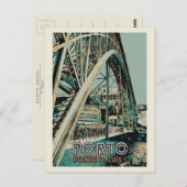 Carte Postale Vue du pont D. Luis illustration Porto Portugal (Devant / Derrière)