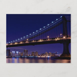 Carte Postale Vue du pont de Manhattan la nuit