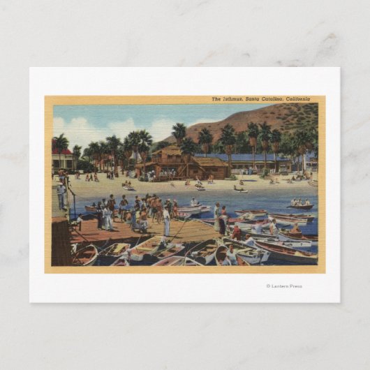 Carte Postale Vue du port Isthme avec baigneurs (Devant)