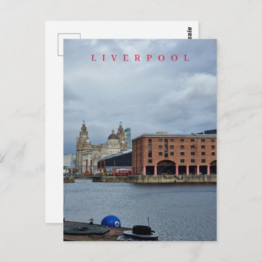 Carte postale vue du quai Albert à Liverpool (Devant / Derrière)