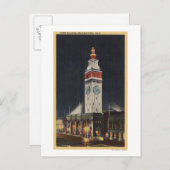 Carte Postale Vue du soir du Ferry Building (Devant / Derrière)