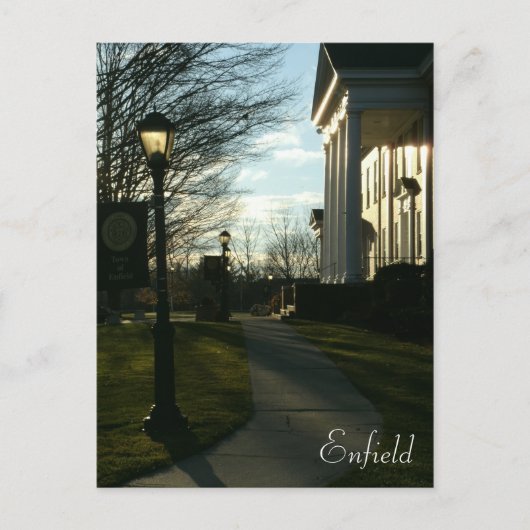 Carte Postale Vue du soir Enfield Town Hall, Connecticut (Devant)