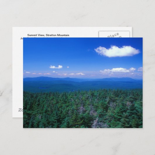 Carte Postale Vue du sommet de Stratton Mountain (Devant / Derrière)