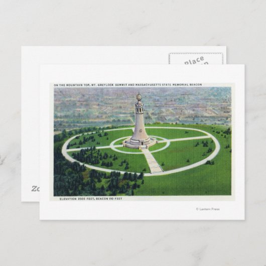 Carte Postale Vue du sommet du phare commémoratif de l'État MA (Devant / Derrière)