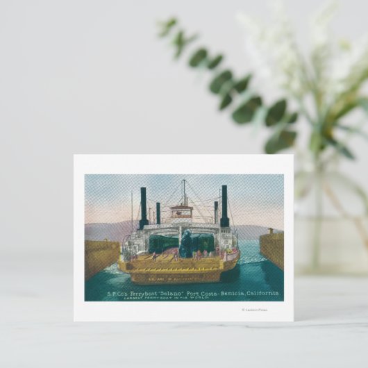 Carte Postale Vue du SP Ferry Boat Solano à quai (Debout devant)