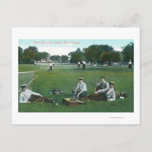 Carte Postale Vue du terrain de tennis de Lincoln ParkChicago, I (Devant)