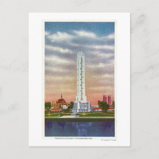 Carte Postale Vue du thermomètre géant de Texaco (Devant)