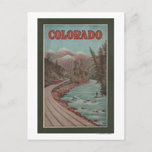 Carte Postale Vue du train le long de la rivière - Affiche de vo