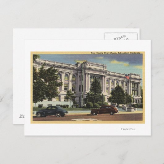 Carte Postale Vue du tribunal du comté de Kern (Devant / Derrière)