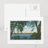 Carte Postale Vue d'un bateau à vapeur sur le lac (Devant / Derrière)