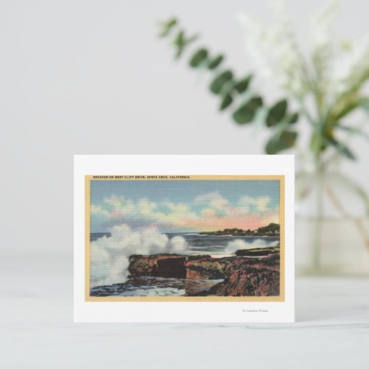 Carte Postale Vue d'un disjoncteur sur West Cliff Drive (Debout devant)