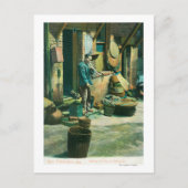 Carte Postale Vue d'un homme qui fume de son tuyau (Devant)