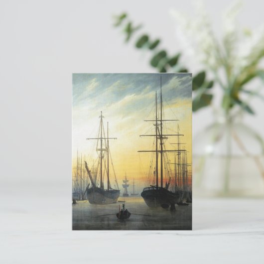 Carte Postale Vue d'un port par Caspar David Friedrich Postca (Debout devant)