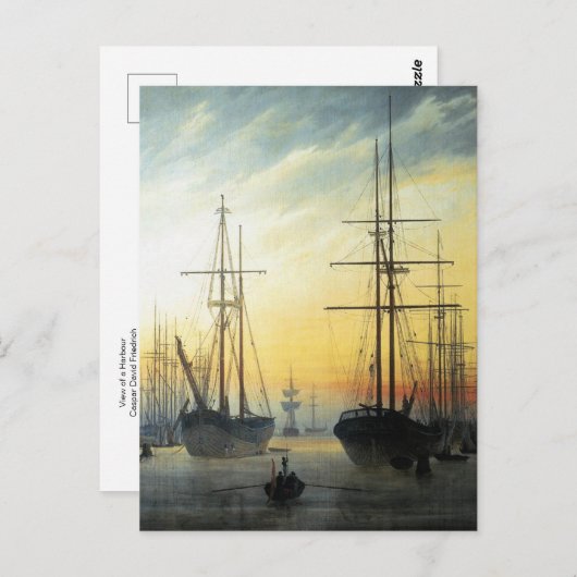 Carte Postale Vue d'un port par Caspar David Friedrich Postca (Devant / Derrière)