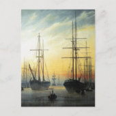 Carte Postale Vue d'un port par Caspar David Friedrich Postca (Devant)