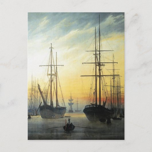 Carte Postale Vue d'un port par Caspar David Friedrich Postca (Devant)