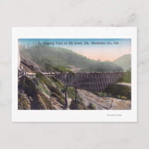 Carte Postale Vue d'un train d'exploitation forestière sur le po